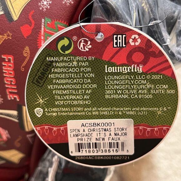 NEW A Christmas Story Leg Lamp Mini Backpack Loungefly Red Holiday Christmas Tag - Picture 6 of 12